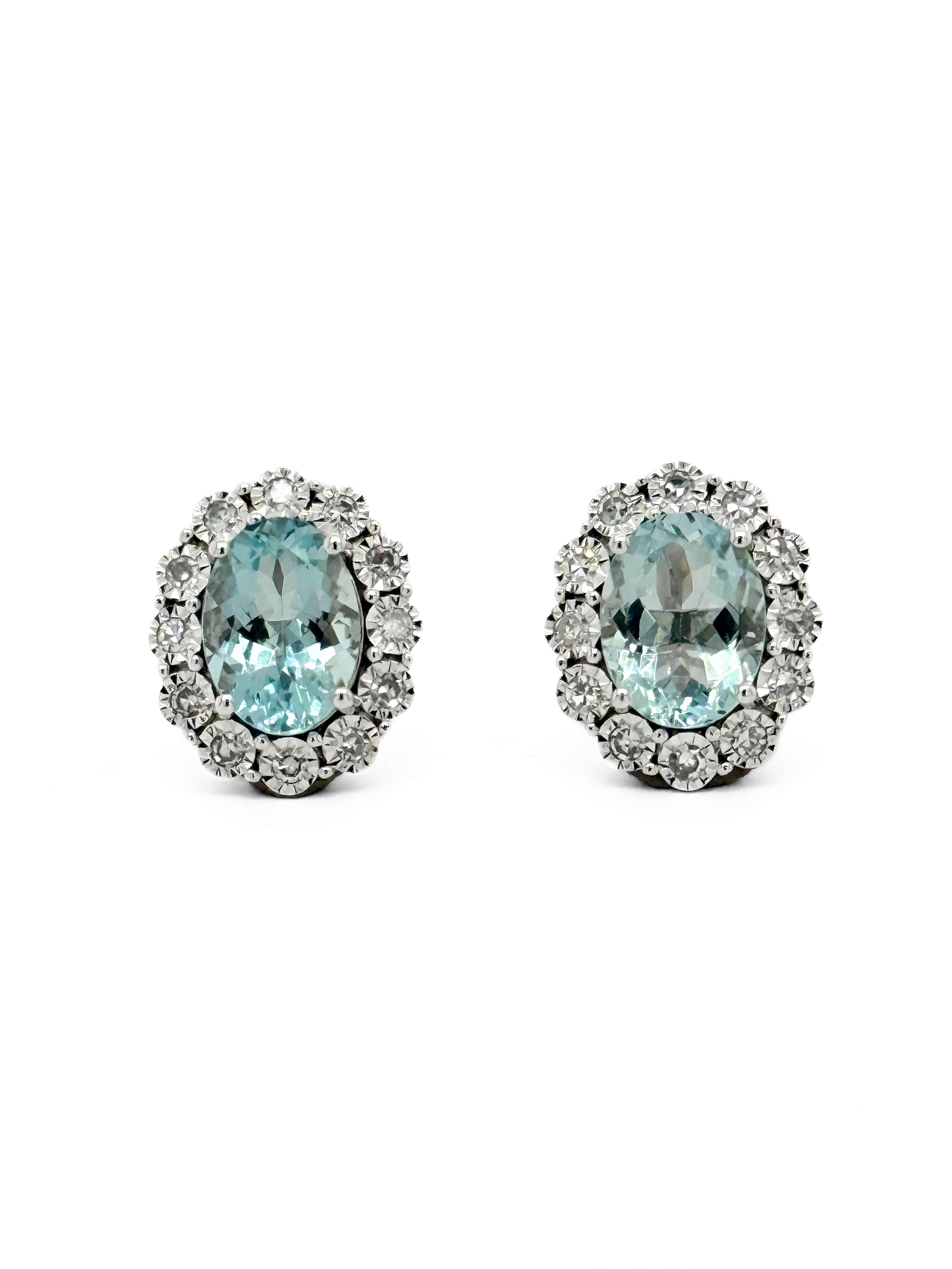 AQUA STUD EARRINGS-414142
